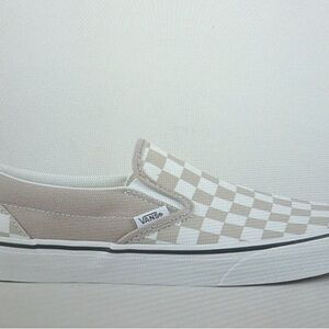 Vans Slip-On Checkerboard in Beige and White